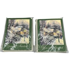 Thomas Kinkade Hallmark “You’re Invited” Christmas Cottage Invitations Sealed